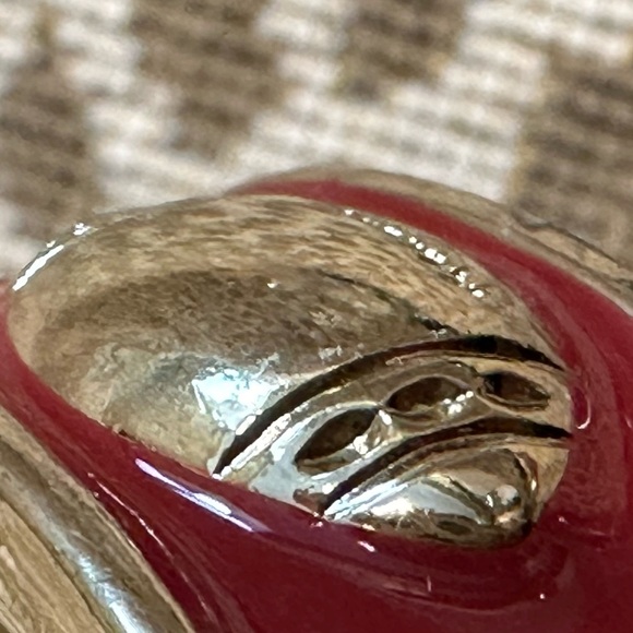 New Fornash ‘Gameday Chic’ Red Bangle Clamper Bracelet w Raised Gold Footballs - Picture 12 of 14